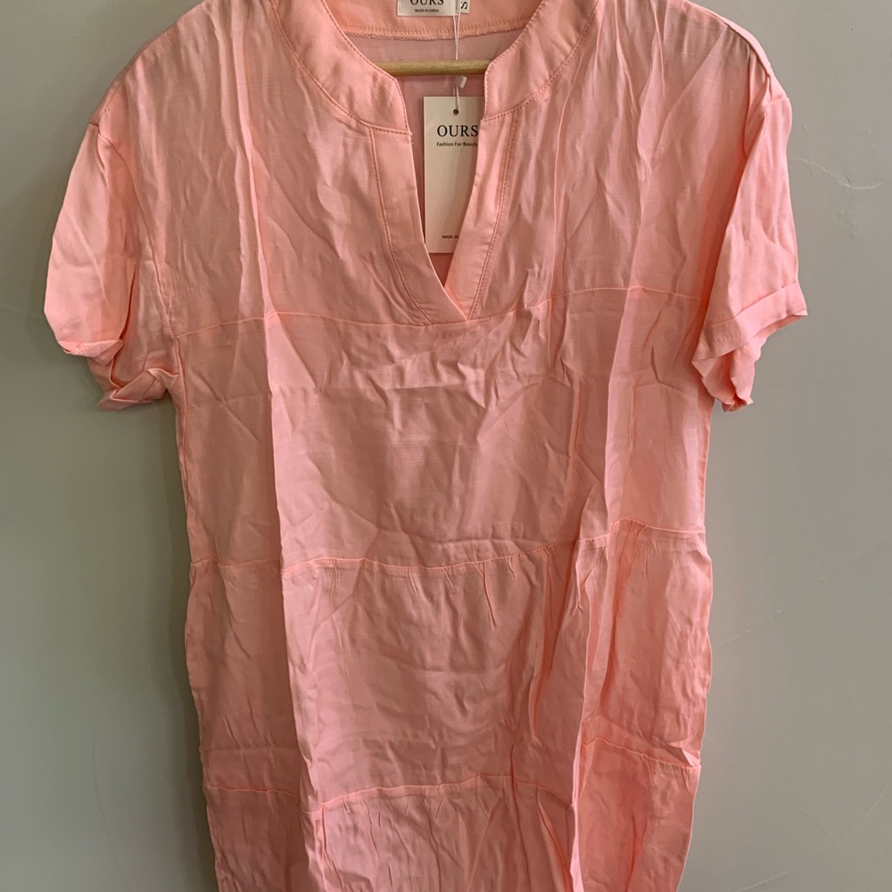 Pink Short Sleeve Swim Cover
